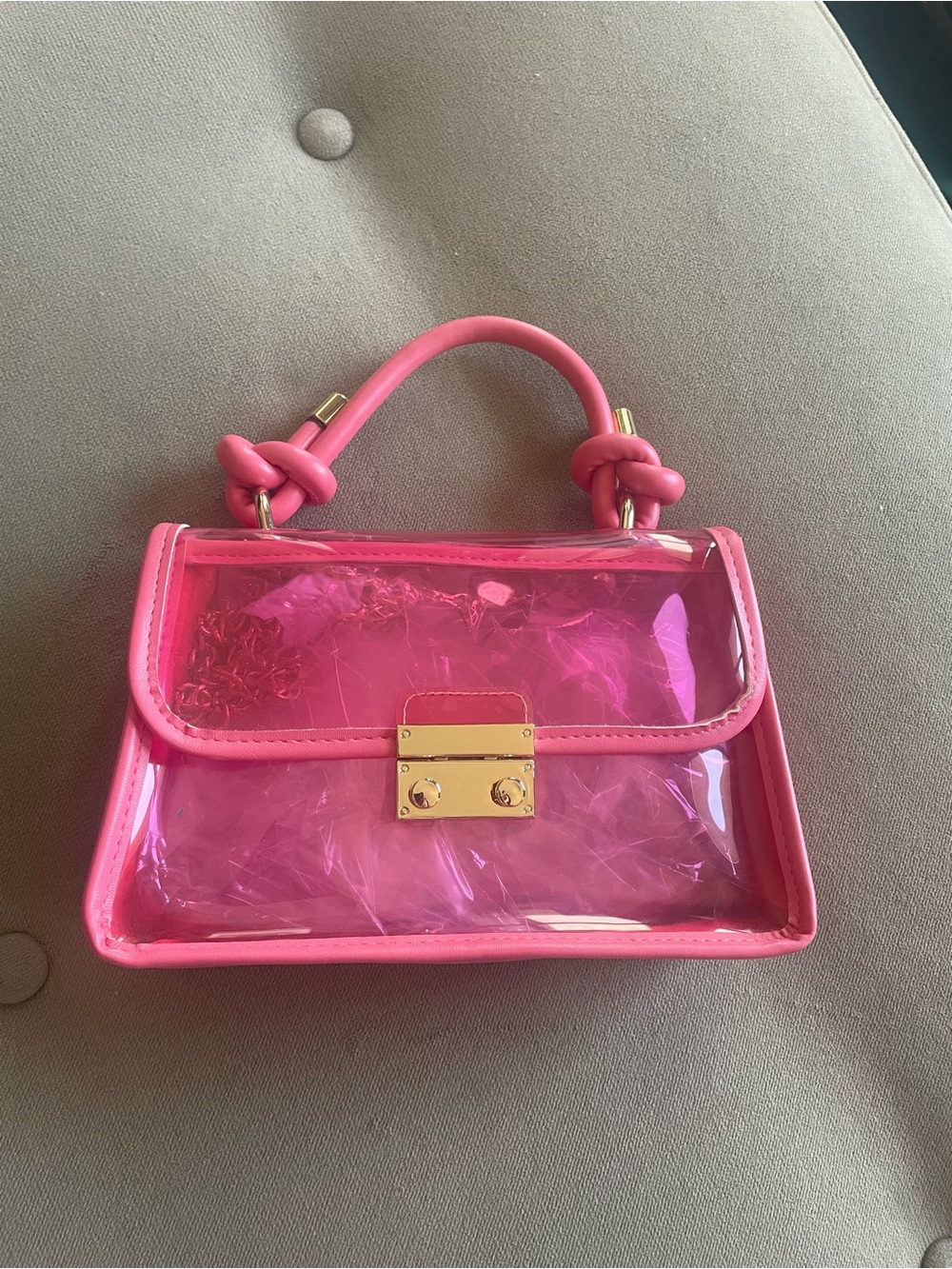 Pink Clear Top-Handle Mini Bag
